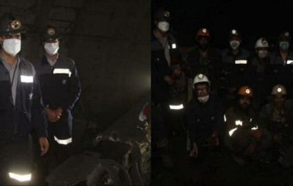 تجلیل از کارگران معدن زرند در عمق 400 متری زمین